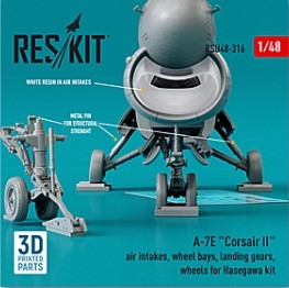 RSU48-0316 1/48 A-7E \"Corsair II\" air intakes, wheel bays, landing gears, wheels for Hasegawa kit