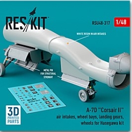 RSU48-0317 1/48 A-7D \"Corsair II\" air intakes, wheel bays, landing gears, wheels for Hasegawa kit