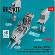 RSU48-0327 1/48 OV-10A \"Bronco\" cockpit with 3D decals, landing gears, wheels bay and weighted whe