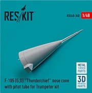 [사전 예약] RSU48-0340 1/48 F-105 (G,D) "Thunderchief" nose cone with pitot tube for HobbyBoss kit (Metal & 3D P