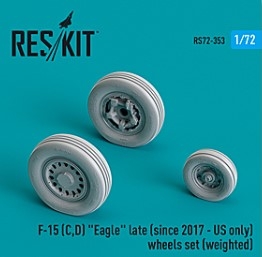 RS72-0353 1/72 F-15 (C,D) \"Eagle\" late (since 2017 - US only) wheels set (weighted) (Resin & 3D Pr