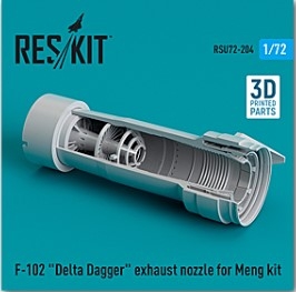 RSU72-0204 1/72 F-102 \"Delta Dagger\" exhaust nozzle for Meng kit (3D Printed) (1/72)