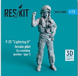 RSF72-0004 1/72 F-35 \"Lightning II\" female pilot (in a standing position - type 1) (3D Printed) (1