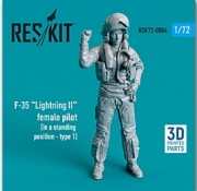 RSF72-0004 1/72 F-35 "Lightning II" female pilot (in a standing position - type 1) (3D Printed) (1/7