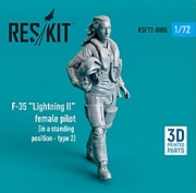 RSF72-0005 1/72 F-35 "Lightning II" female pilot (in a standing position - type 2) (3D Printed) (1/7