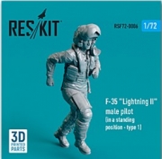 RSF72-0006 1/72 F-35 "Lightning II" male pilot (in a standing position - type 1) (3D Printed) (1/72)