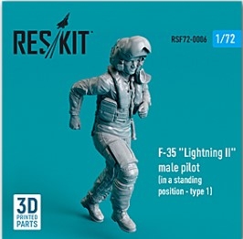[사전 예약] RSF72-0006 1/72 F-35 \"Lightning II\" male pilot (in a standing position - type 1) (3D Printed) (1/7
