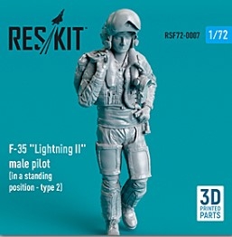 RSF72-0007 1/72 F-35 \"Lightning II\" male pilot (in a standing position - type 2) (3D Printed) (1/7