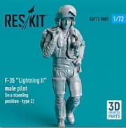 RSF72-0007 1/72 F-35 "Lightning II" male pilot (in a standing position - type 2) (3D Printed) (1/72)
