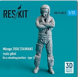 RSF72-0013 1/72 Mirage 2000 (TAIWAN) male pilot (in a standing position - type 1) (3D Printed) (1/72