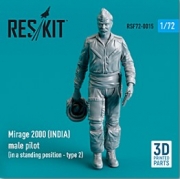 RSF72-0015 1/72 Mirage 2000 (INDIA) male pilot (in a standing position - type 2) (3D Printed) (1/72)