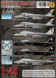 [사전 예약] DXM41-4268 1/48 USN F-14A VF-2/VX-4/VF-154 Tomcat Collection #4