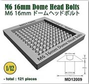[사전 예약] MD12009 1/12 M6 16mm Dome Head Bolts (dia. 1,33mm) - 121 pcs