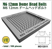 [사전 예약] MD12011 1/12 M6 12mm Dome Head Bolts (dia. 1,0mm) - 169 pcs