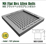 [사전 예약] MD12008 1/12 M8 Flat Hex Allen Bolts (dia. 1,12mm) - 121 pcs