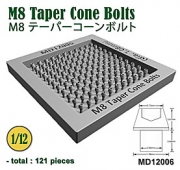 [사전 예약] MD12006 1/12 M8 Taper Cone Bolts (dia. 1,08mm) - 121 pcs
