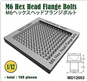 [사전 예약] MD12003 1/12 M6 Hex Head Flange Bolts (dia. 0,92mm) - 169 pcs