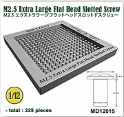 [사전 예약] MD12015 1/12 M2.5 Extra Large Flat Head Slotted Screw (dia. 0,75mm) - 225 pcs