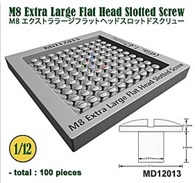 [사전 예약] MD12013 1/12 M8 Extra Large Flat Head Slotted Screw (dia. 1.67mm) - 100 pcs