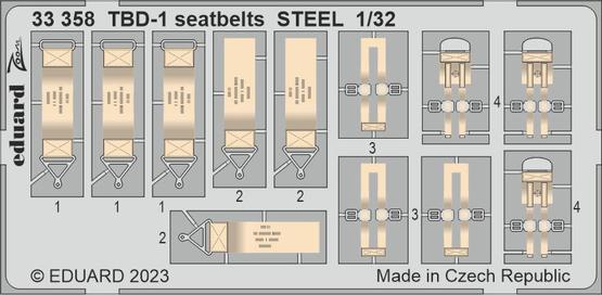33358 1/32 TBD-1 seatbelts STEEL 1/32 TRUMPETER