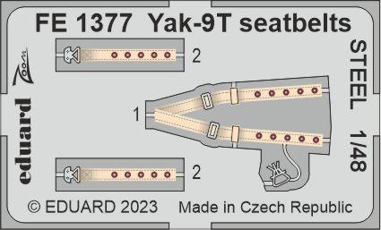 FE1377 1/48 Yak-9T seatbelts STEEL 1/48 ZVEZDA