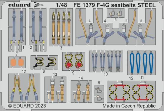 FE1379 1/48 F-4G seatbelts STEEL 1/48 MENG