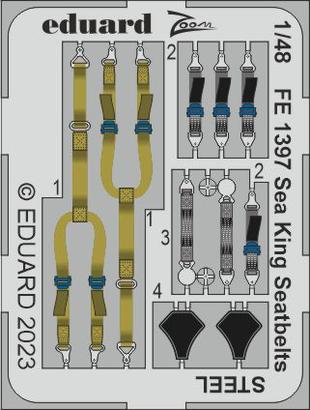 [사전 예약] FE1397 1/48 Sea King seatbelts STEEL 1/48 AIRFIX