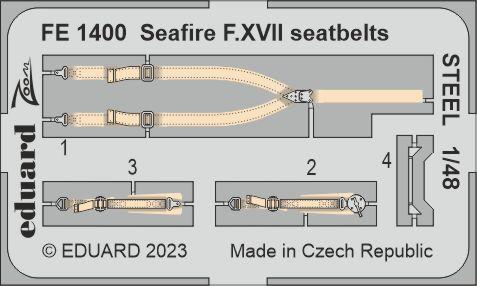 FE1400 1/48 Seafire F.XVII seatbelts STEEL 1/48 AIRFIX