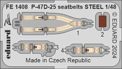 FE1408 1/48 P-47D-25 seatbelts STEEL 1/48 MINIART