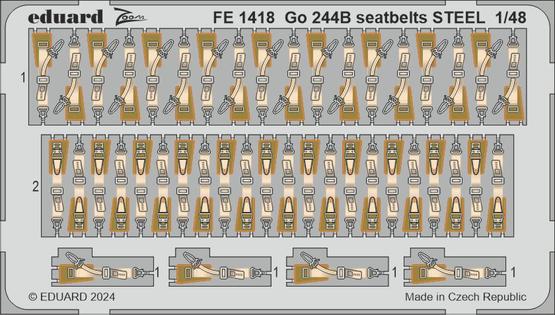 FE1418 1/48 Go 244B seatbelts STEEL 1/48 ICM