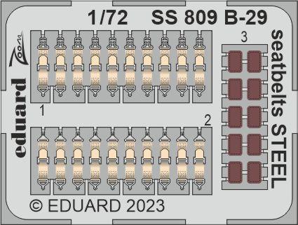 SS809 1/72 B-29 seatbelts STEEL 1/72 HOBBY 2000 / ACADEMY