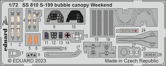[사전 예약] SS810 1/72 S-199 bubble canopy Weekend 1/72 EDUARD