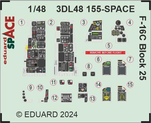 3DL48155 1/48 F-16C Block 25 SPACE 1/48 TAMIYA