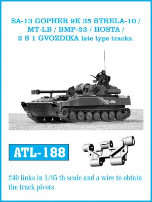 [사전 예약] ATL-188 1/35 SA-13 GOPHER 9K 35 STRELA 10 / MT-LB / BMP23 / HOSTA / 2 S 1 GVODZIKA late type tracks.