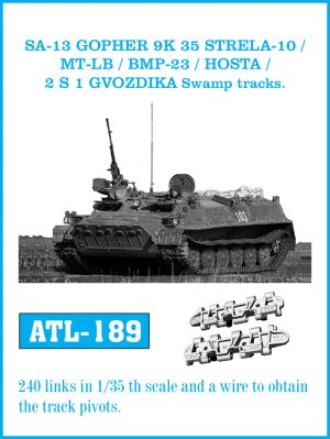 [사전 예약] ATL-189 1/35 SA-13 GOPHER 9 K 35 STRELA-10 / MT-LB / BMP-23 / HOSTA / 2 S 1 GVODZIKA Swamp tracks.