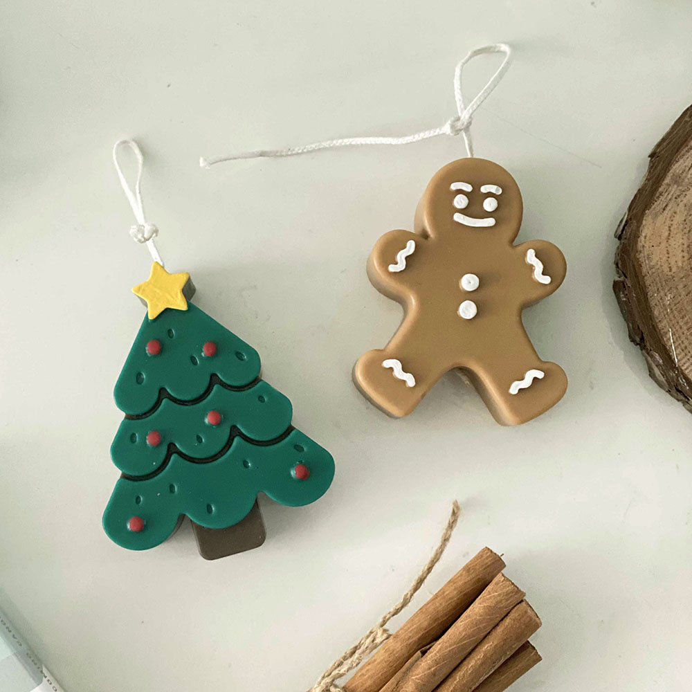 [커밍캔들]크리스마스 트리 + 쿠키맨 캔들 세트