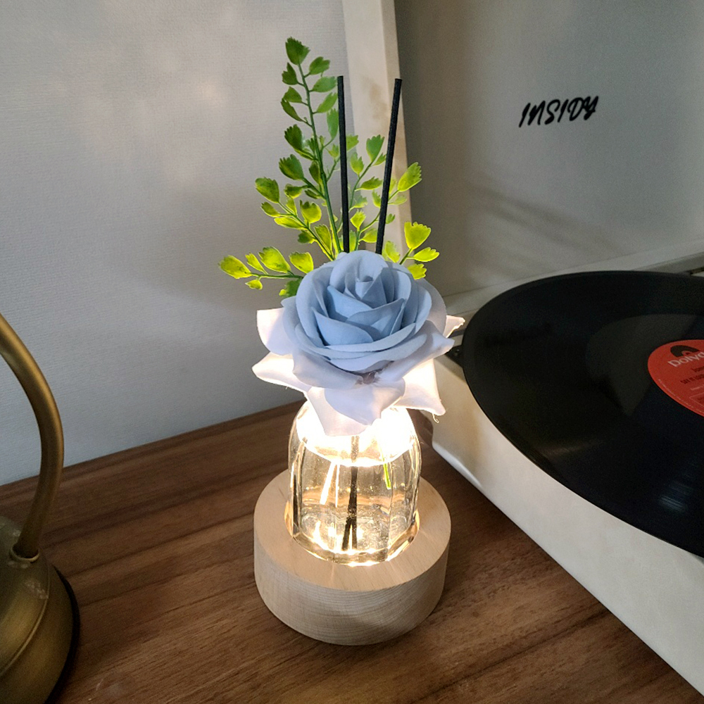[소소해]장미꽃 디퓨저 LED 무드등 (유무선)