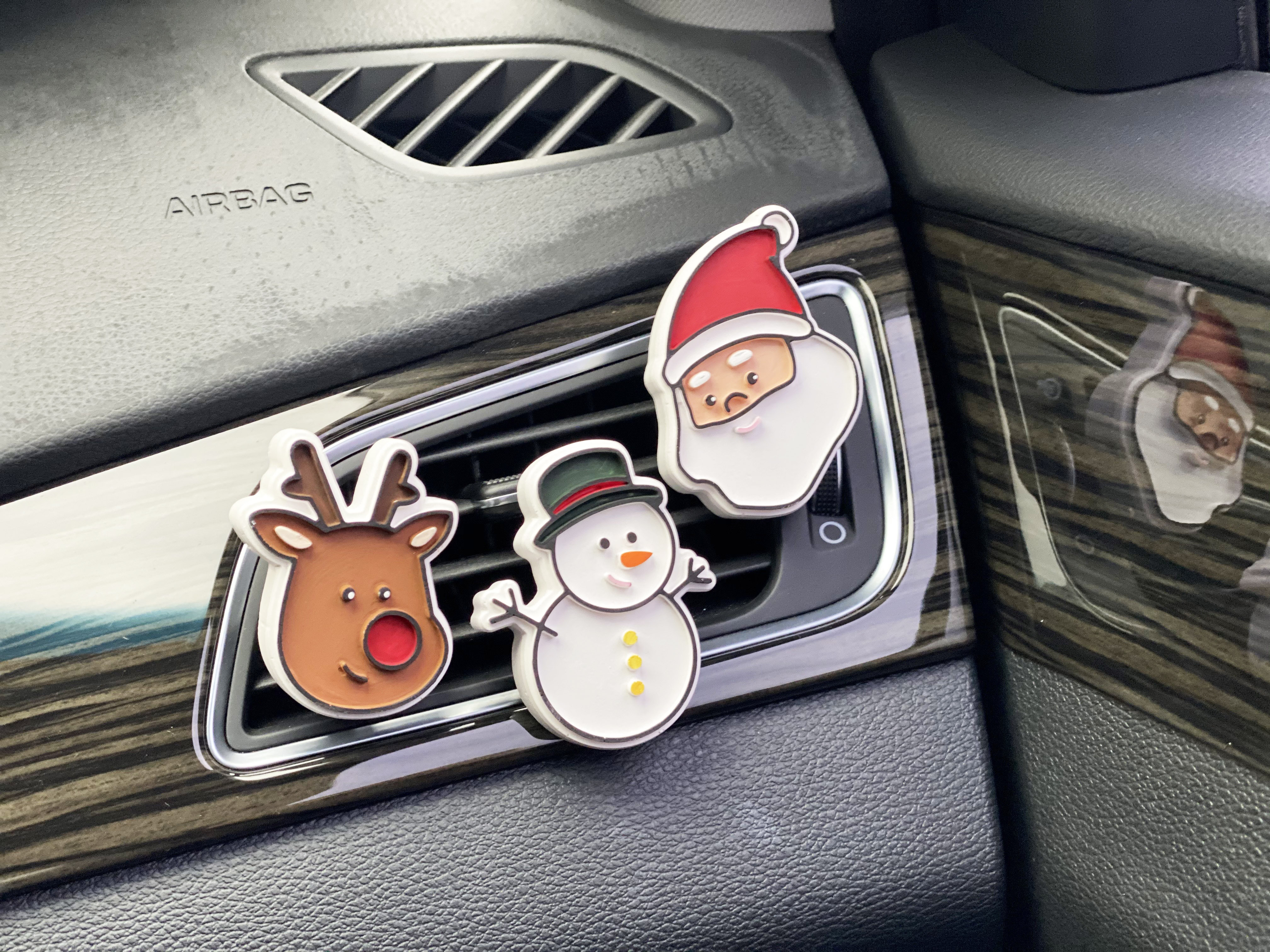 [커밍캔들] 크리스마스 석고방향제 (눈사람, 루돌프, 산타) / 고리용, 차량용 (선물상자)